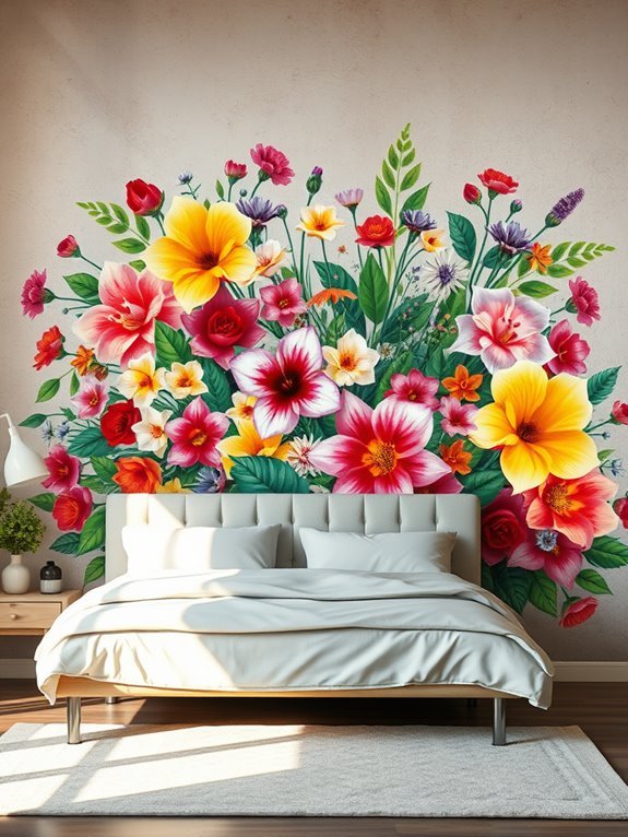 vibrant flower wall art