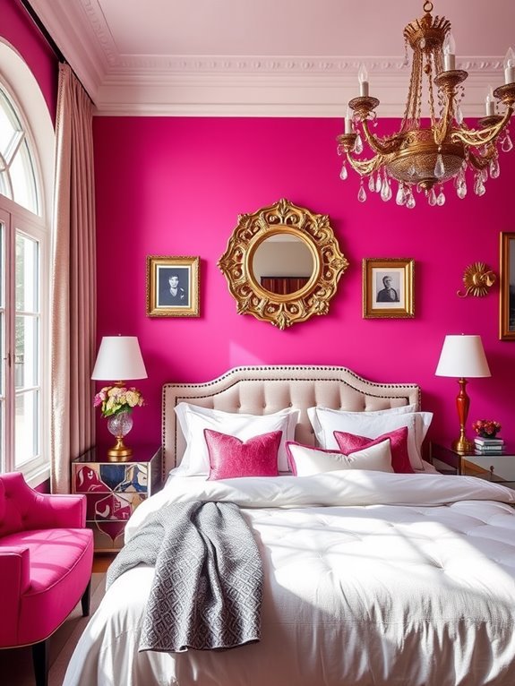 vibrant pink wall accent