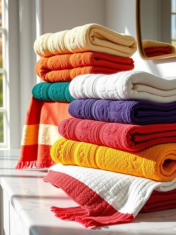 vibrant stylish bath linens