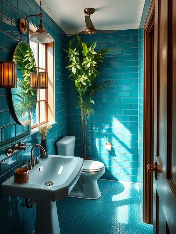 vivid shades of teal