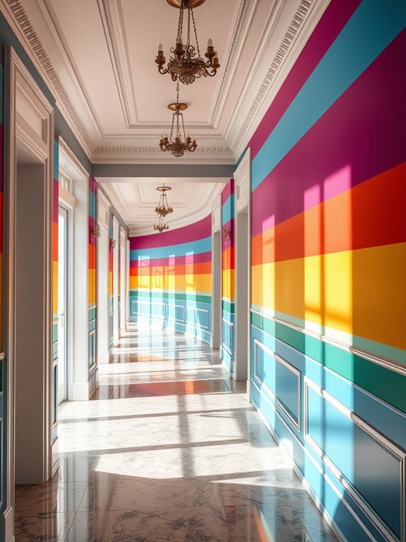 vividly colored striped design