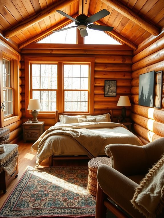 warm wooden cabin getaway
