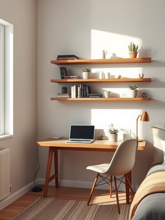 add stylish floating shelves