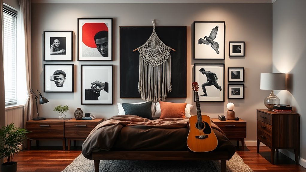 bachelor bedroom wall art