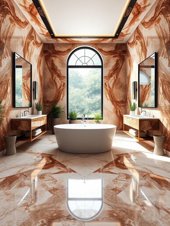 brown veined elegant marble