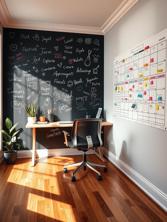chalkboard or whiteboard wall