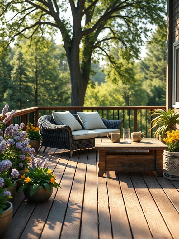 charming natural wood terrace