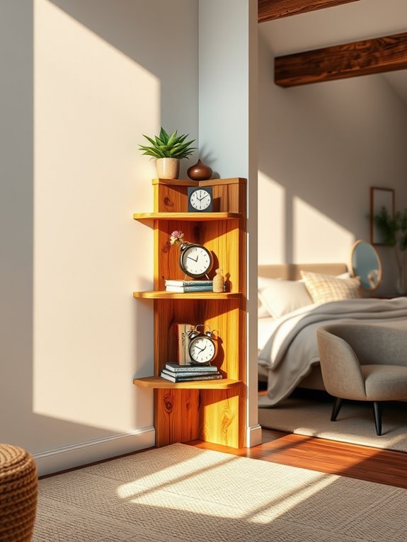 charming rustic wooden shelves
