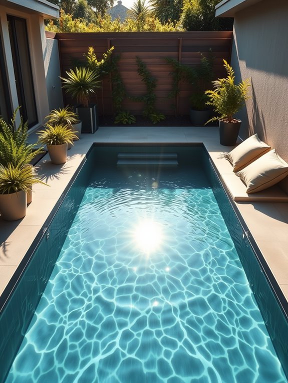 chic pool with seating