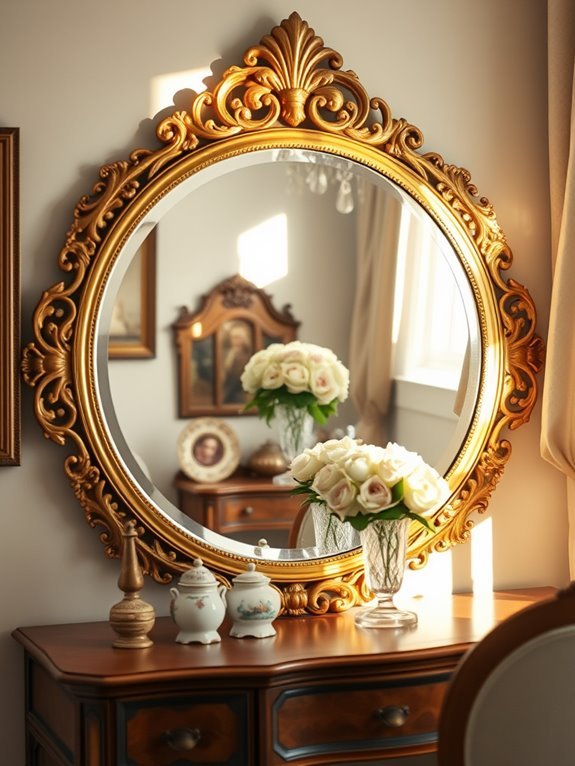 circular antique reflective decor