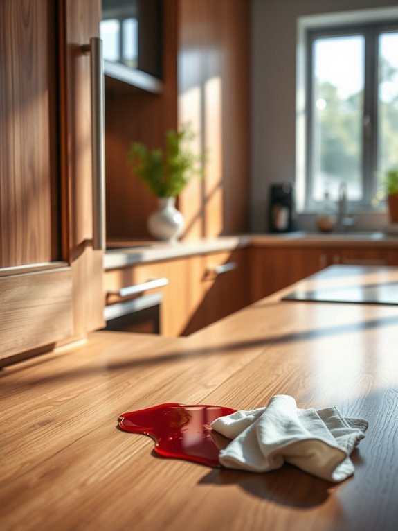 clean spills right away