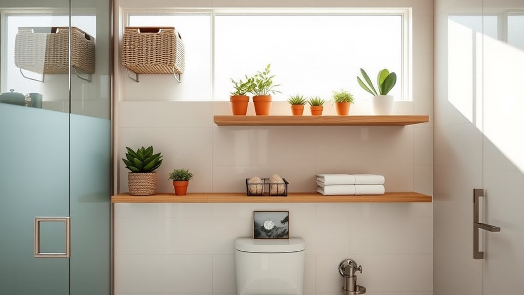 clever storage solutions above toilet