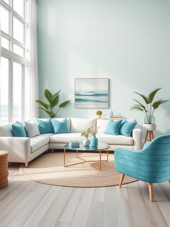coastal inspired aqua color scheme