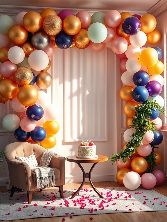 colorful balloon photo backdrop