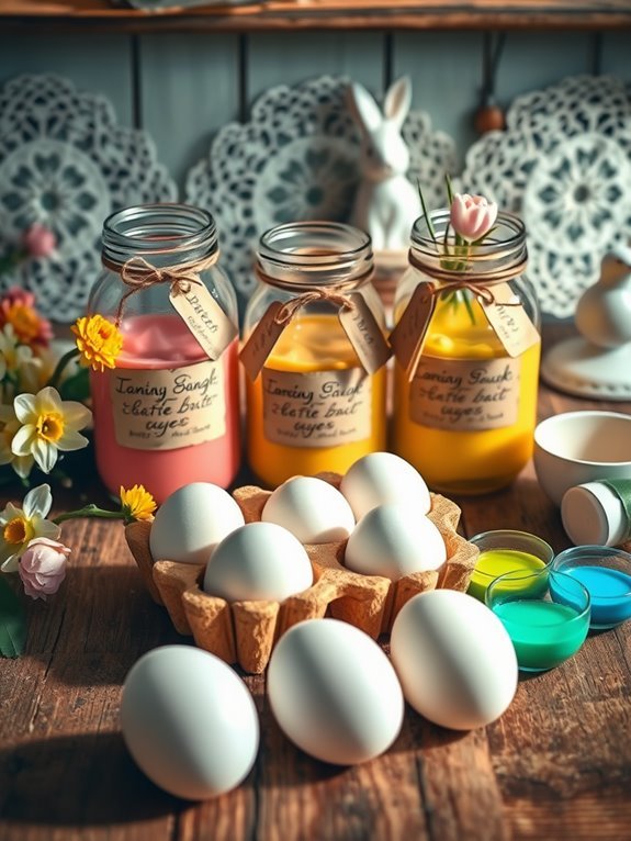 colorful easter egg decorating