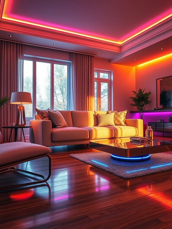 colorful illuminated decorative strips