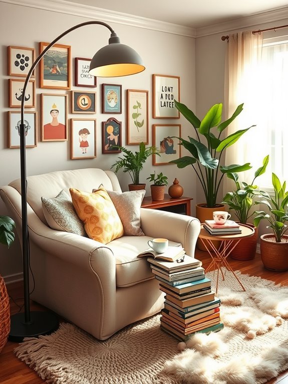 comfortable book corner retreat