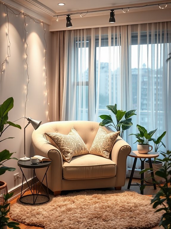 comfortable illuminated reading space