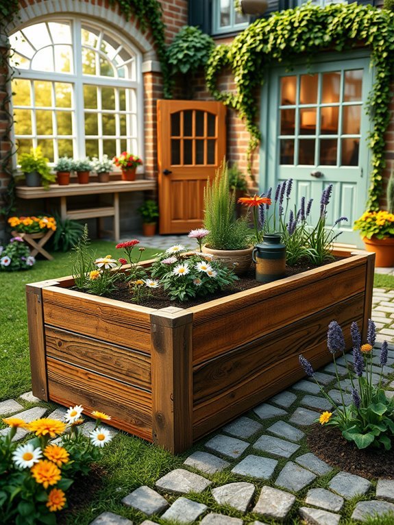 construct elevated plant boxes
