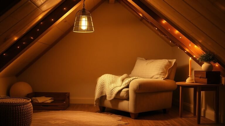 cozy attic bedroom lighting