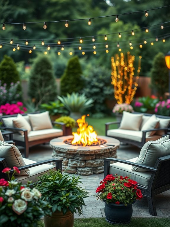 cozy outdoor fire feature