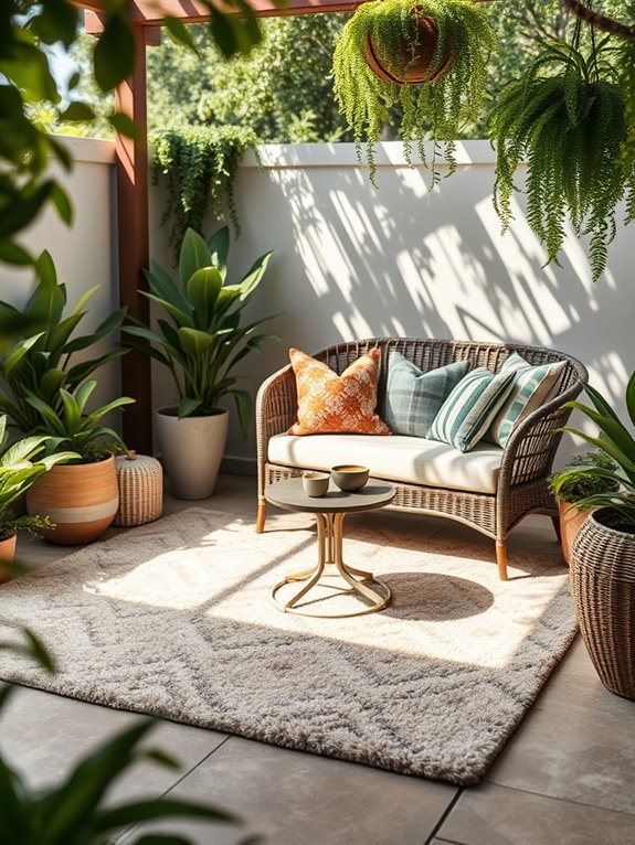 cozy outdoor rug corner