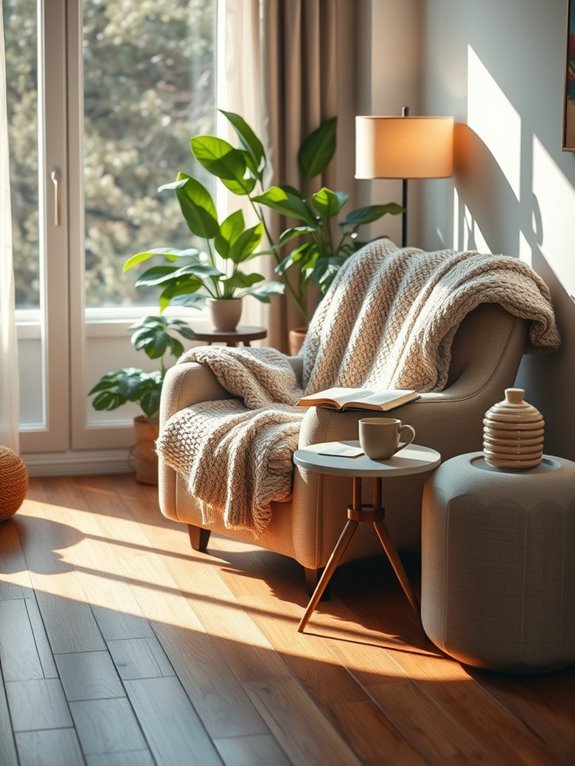 cozy reading corner setup