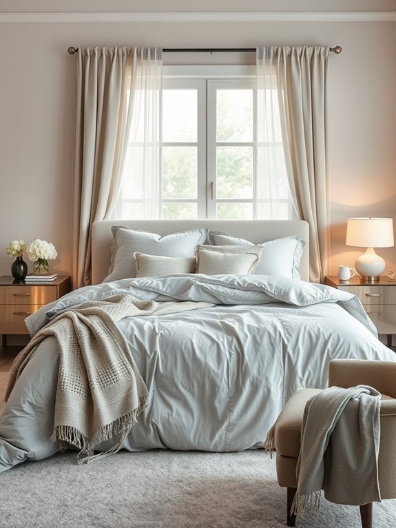 cozy soft grey bedding