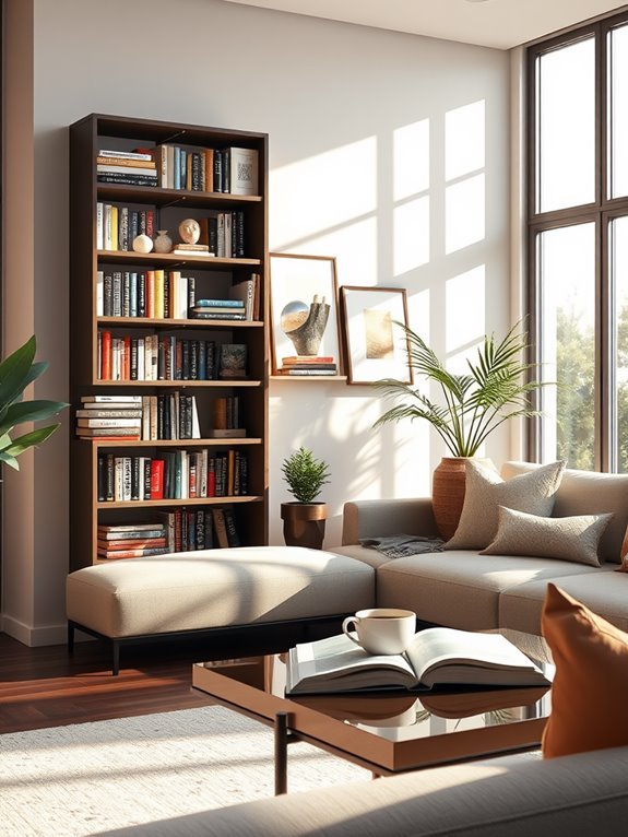 creative vertical book arrangement