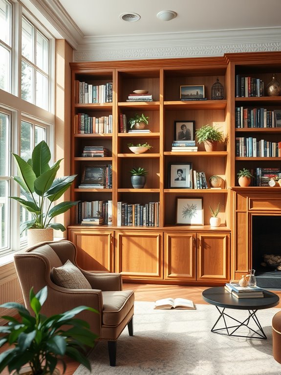 custom integrated shelving design