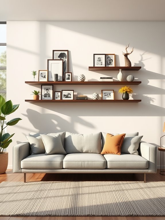customizable decorative floating shelves