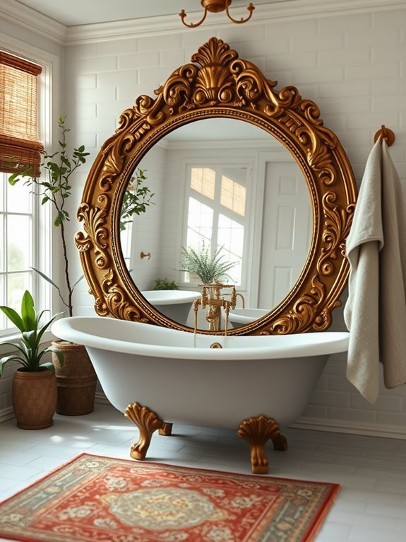 decorative vintage round mirror