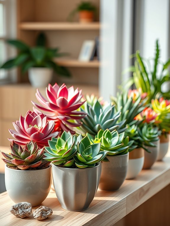 diverse hardy water storing plants