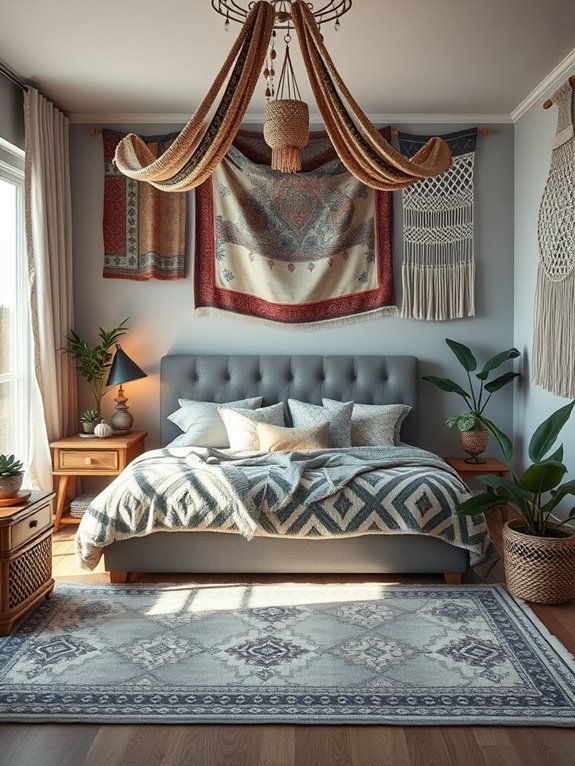 eclectic bohemian grey decor