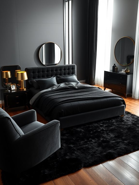 elegant black furniture layout