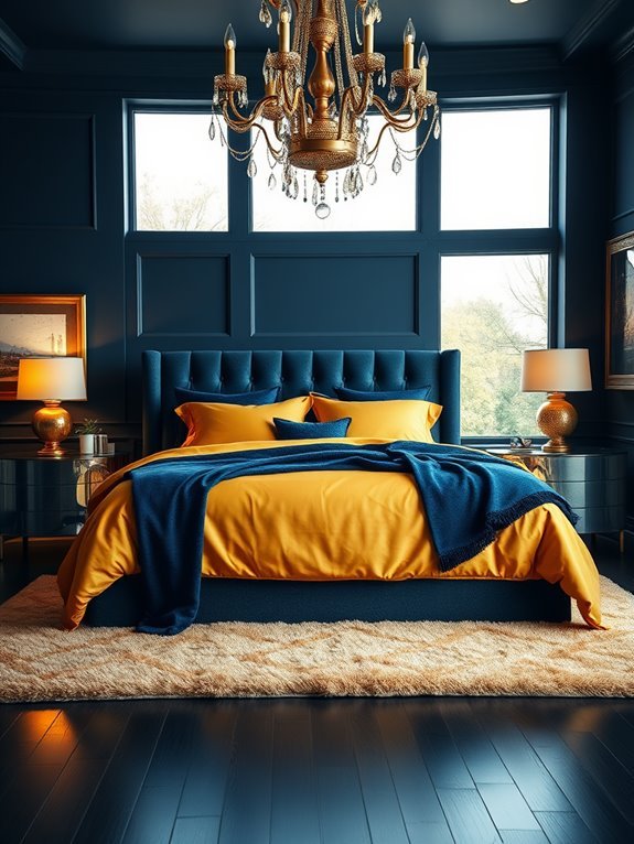elegant blue and gold
