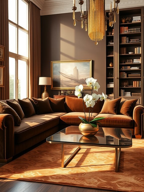 elegant brown and gold