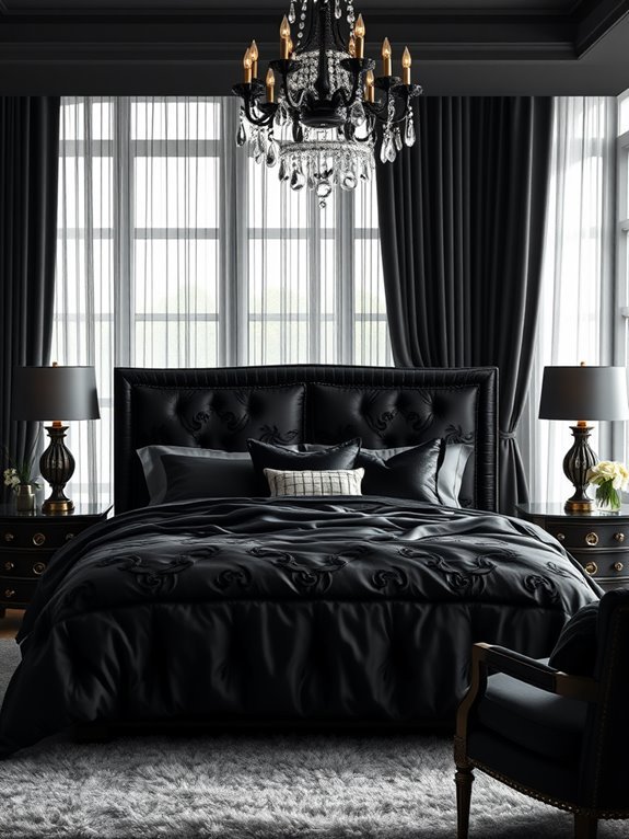 elegant dark bed linens