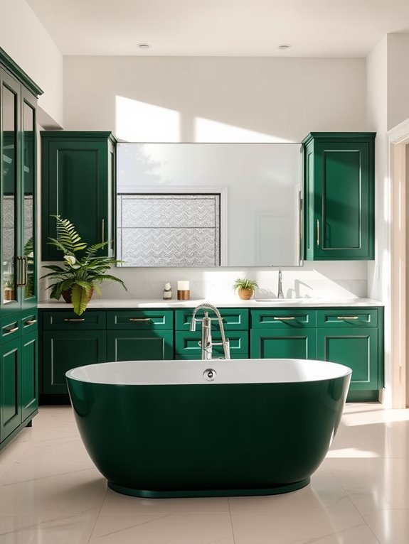 elegant forest green cabinets