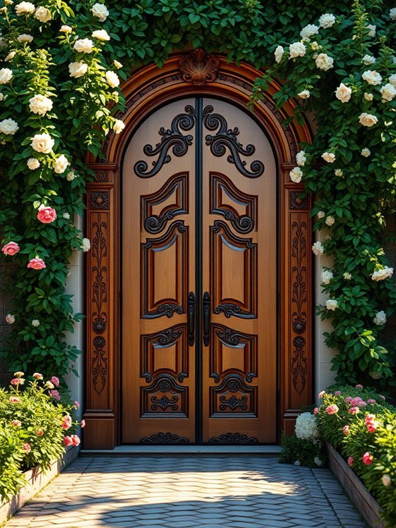 elegant rustic wooden doors