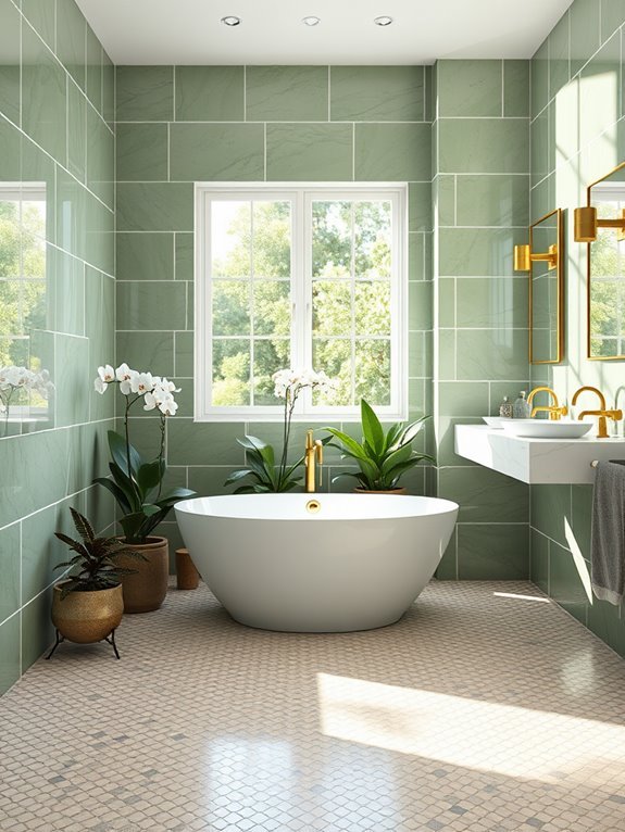 elegant sage green tiles