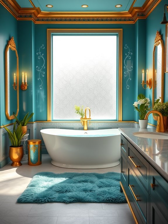 elegant teal and gold