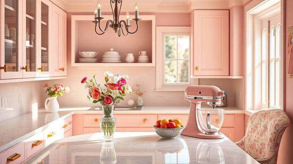 feminine pink kitchen designs