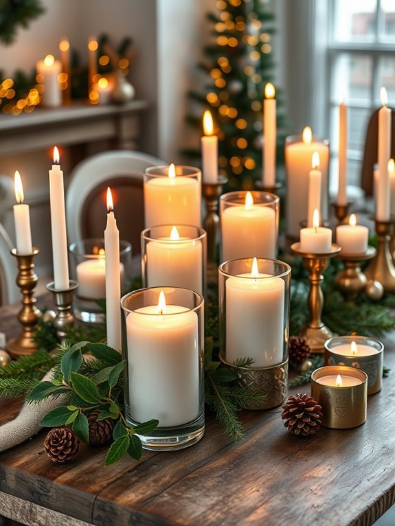 festive candles for warmth