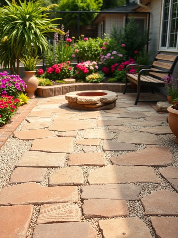 flagstone and gravel mix