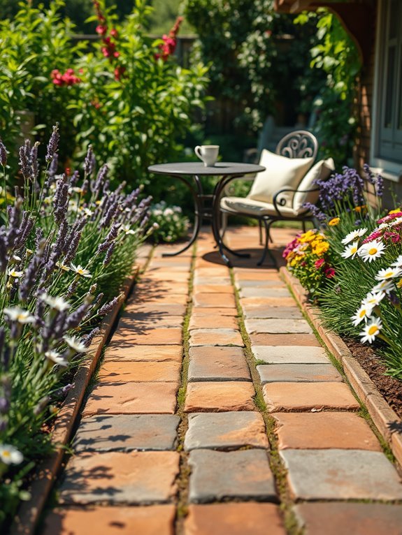 flagstone walkway to patio