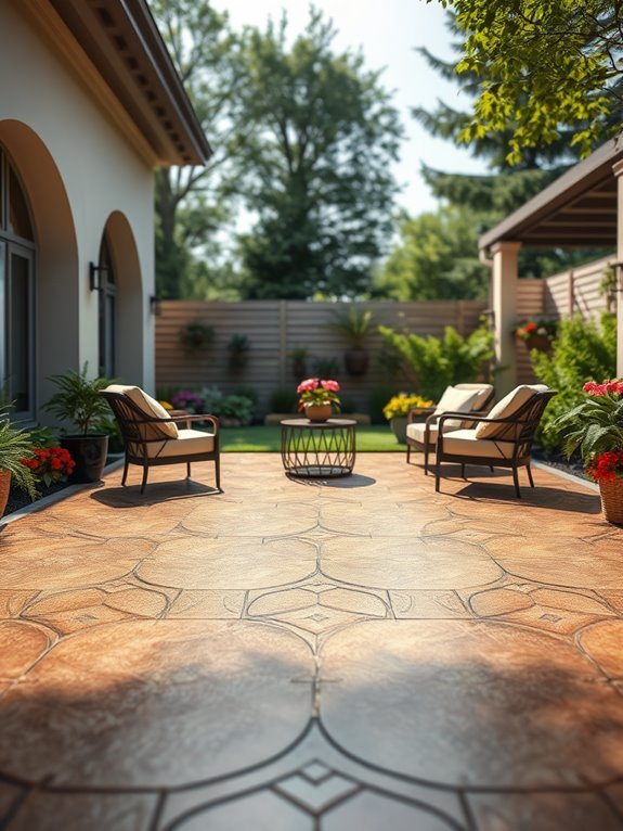 geometric patterned stamped concrete