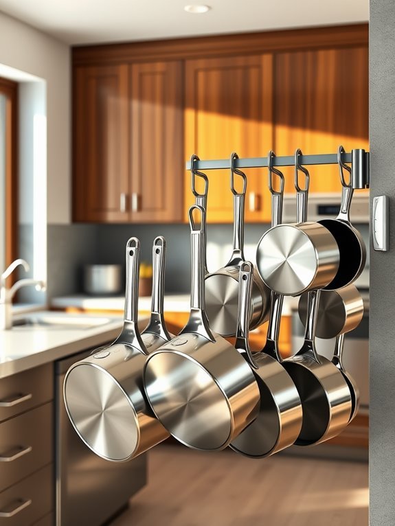 hang kitchen cookware efficiently