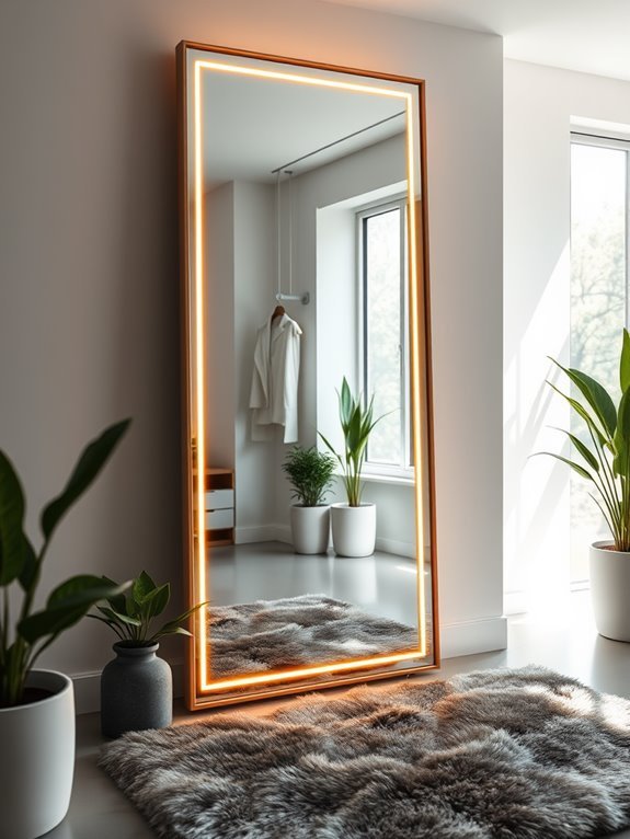 illuminated full length mirror