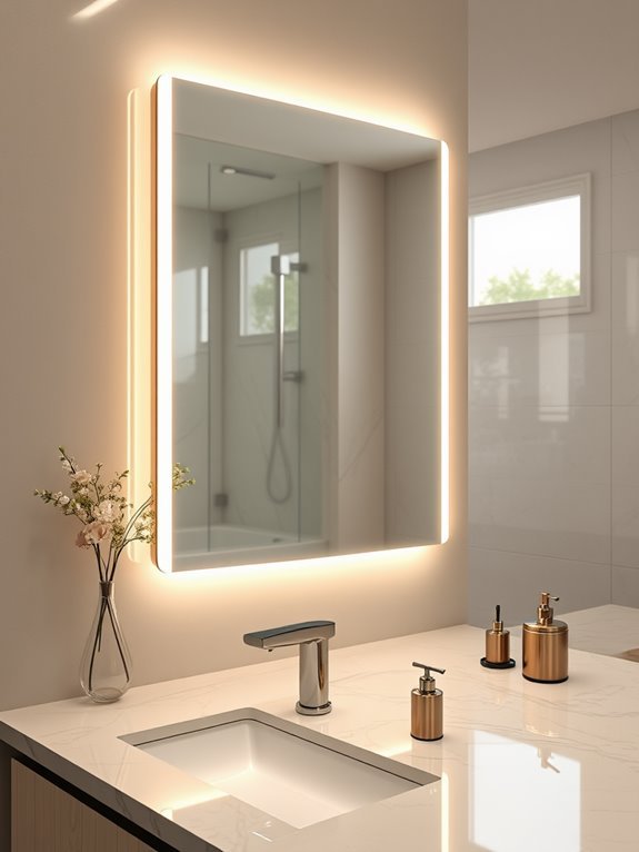 illuminated interactive vanity mirror